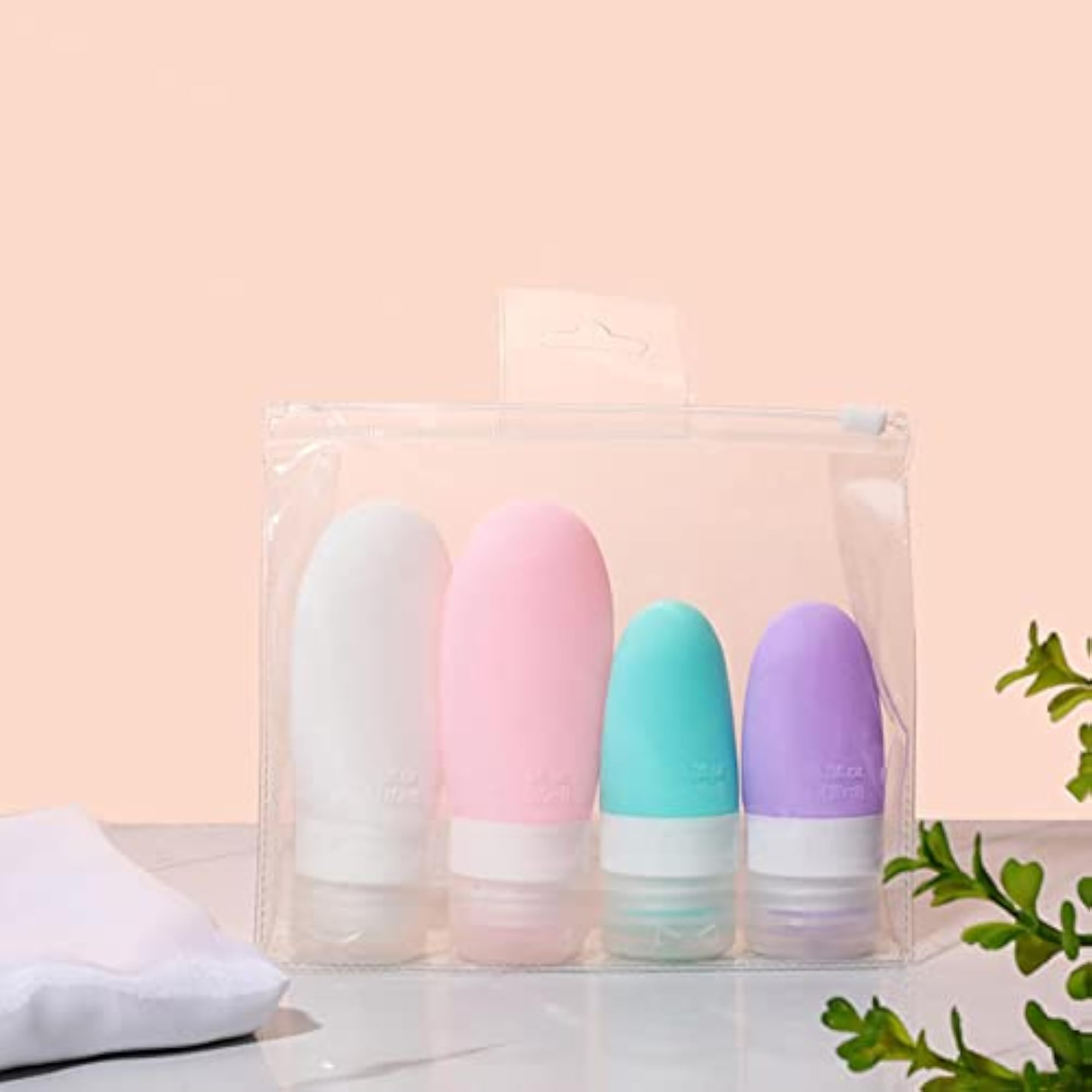 Silicone Travel Bottle for Cosmetic Body Wash, White