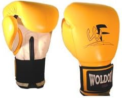 Boxing Gloves in Leather Yellow 16oz