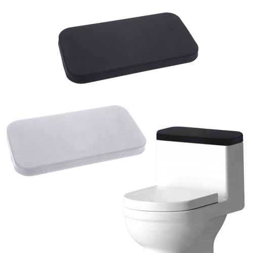 Piriuuo 2 Pcs Toilet Tank Cover, Universal Toilet Tank Lid Absorbent & Washable Toilet Tank Lid...