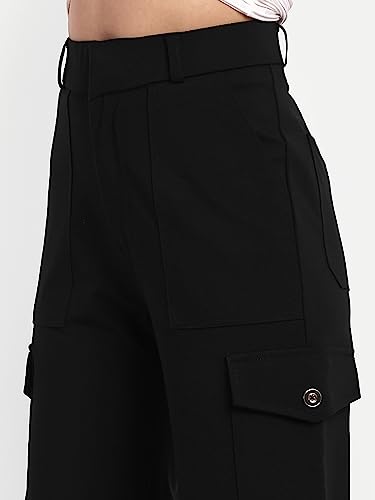 Image of Broadstar Women High-Rise | Straight Fit | Comfort Fit | Super High- Rise |Stretchable | Cargo Trousers