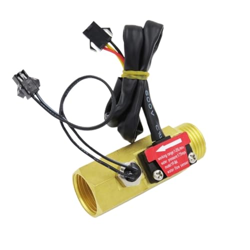 Flow Sensor Meter Digital Pipeline Water Flow Water Flow Sensor Meter Counter Indicator Flowmeter with Temperature YF-B4 DN15 G1/2'' 1-25L/Min