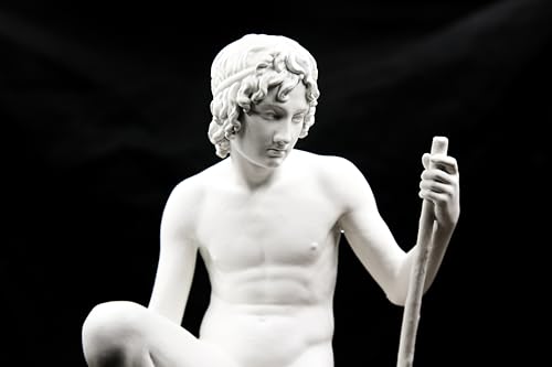 Timeless Shepherd Boy Statue – Hand-Painted Matte White Resin Figurine by Bertel Thorvaldsen – Elegant Pastoral Decor for Home, Office, or Artistic Gifting (10" | 25.4 CM) - Image 2