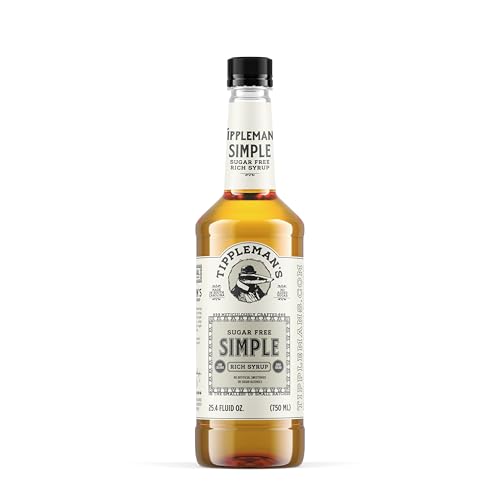 Tippleman's Sugar Free Simple Syrup - Zero-Sugar Allulose Skinny Sweetener - Perfect for Drinks...