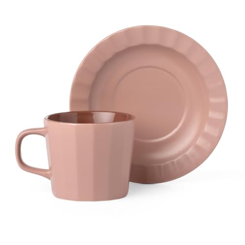 Image of Clay Craft Fine Ceramic Armada Lilac Cups & Saucer, Set of 12, Cups for Tea & Coffee, Gift Set, Elegant Design for Home and Kitchen and Can Be Gifted to Your Loved Ones On Any Occassions