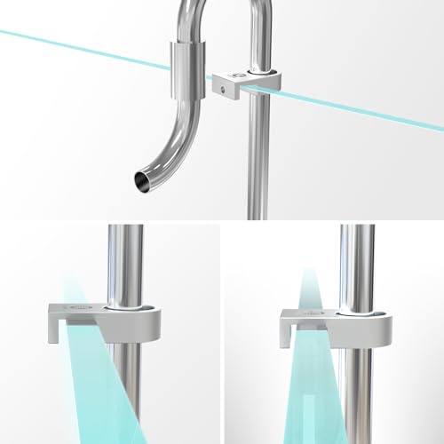 Image of FZONE Mini Aquarium Fixing Clamp, Aluminum Alloy Holder for Rimless Aquariums Fasten Water Pipes with Anti-Overflow Card Slot for Fish Tank Inlet and Outlet Pipes 2pcs(S)