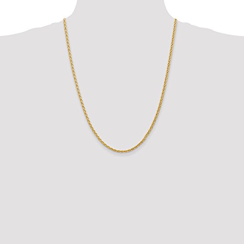 Real 14kt Yellow Gold 3mm Parisian Wheat Chain; 24 inch; Lobster Clasp2