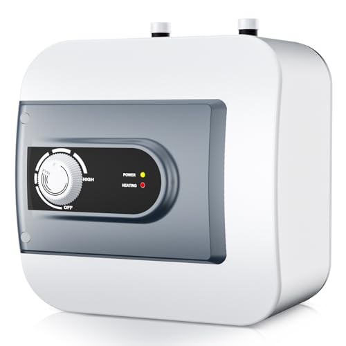 Electric Mini Tank Water Heater, 4Gallon Under Sink On Demand Hot Water Heater, Wall or Floor Mounted, 1500W Point of Use Instant Hot Water for RV Kitchen Bathroom Restaurant