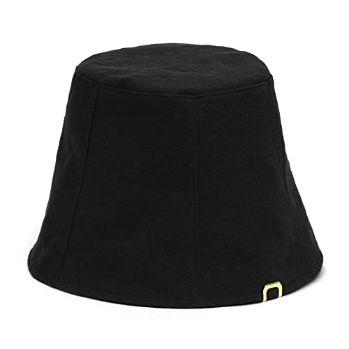 Undercontrol Signature Gold Clip Point Bio Twill Face Foldable Sunscreen Integral Women Bucket Hat Korean Hat (Bio H Twill Black) #TOP1