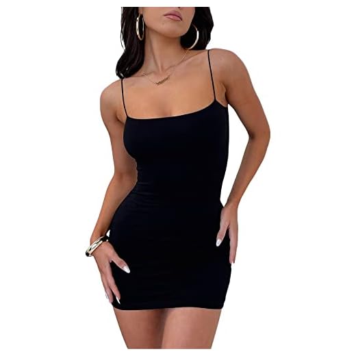 Loalirando Mini Abito Sexy Donna Vestito Corto Senza Manica Donna Abito Elegante Estivo Elastico Bodycon Aderente Sexy Donna Vestito da Sera Casual (Nero, S)