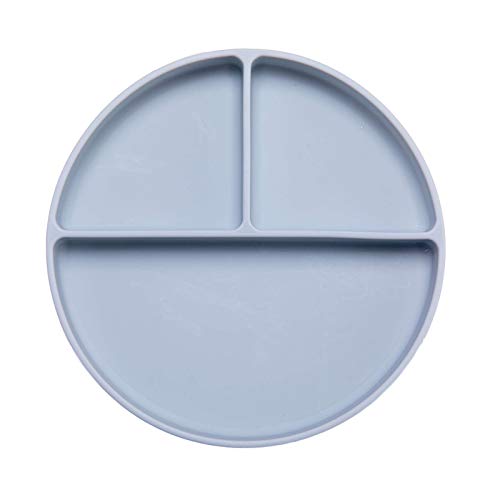Wooden Teether ベビー食器 ひっくり返らないシリコン 離乳食食器 吸盤付き ぴったり吸着 くっつくプレート 赤ちゃん 滑り止め 幼児 子供 洗いやすい ワンプレート皿 プレゼント 人気 女の子 男の子 出産祝い ギフト 安全素材 電子レンジ/食洗器/冷蔵庫対応 高温消毒 グレー