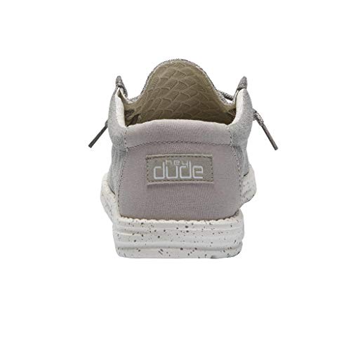 Hey Dude Men's Wally Chambray Frost Grey Size 13 | Men’s Shoes | Men's Lace Up Loafers | Comfortable & Light-Weight