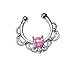 1pc NON-Pierced Lacey Single Opal Septum Hanger Fake Clip-on Nose Ring