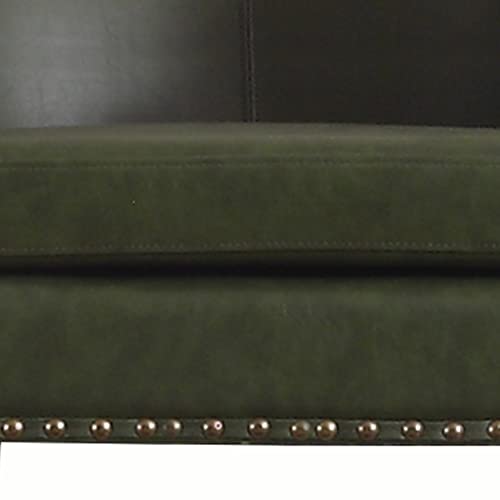 Rosevera Duilio Club Style Barrel Armchair For Living Room Faux Leather Accent Chair, Jade Green Faux Leather #TOP3