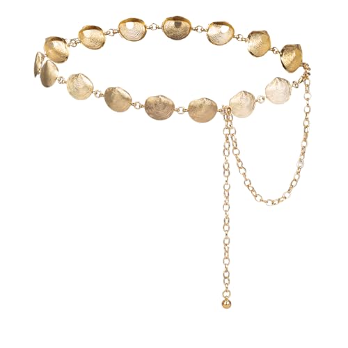 ILuvatar Luvatar Womens Metal Chain Dress Belt Hollow Out Daisy Sweater Belt Decorated Skinny Waist Belt