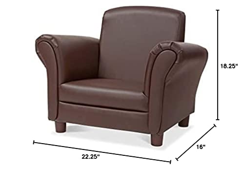 Melissa & Doug Brown Coffee Faux Leather Child’s Armchair (Kid’s Furniture, 23”L X 17.5”W X 18.3”H) - Children's Furniture, Child's Reading Chair, Chairs For Toddlers, Oversized Kid's Armchair #TOP7