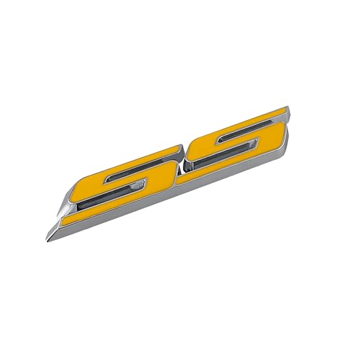 Image of 1PC SS Emblem 3D Metal Car Sticker Decoration Car Side Rear Badge for Cars Trucks SUV Luggage Computers (Yellow Silver)