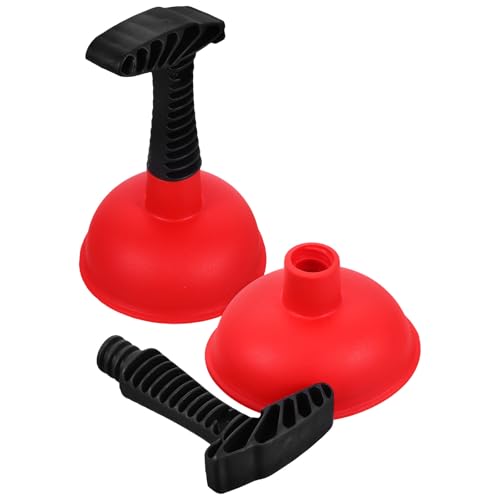 Uonlytech Lot de 2 Déboucheurs à Ventouse Puissants Rouges, Accessoires pour Évier Cuisine et Salle de Bain, Nettoyants Canalisations Efficaces pour Lavabo, et Toilettes, Outil Domestique
