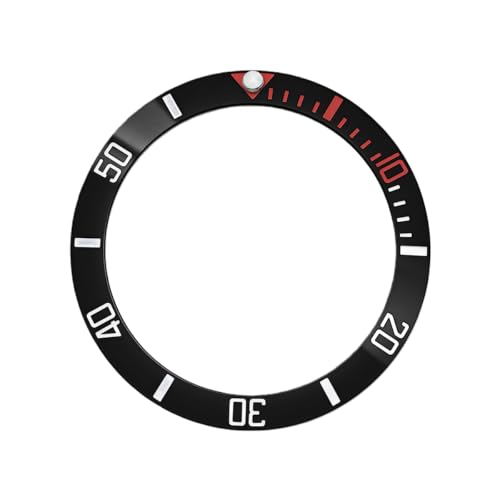 Insert de lunette céramique bicolore 38mm style marin pour montre