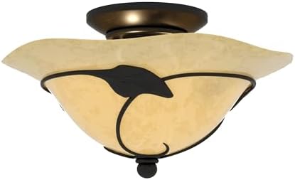 VAXCEL Vine 2L LED Black Rustic Semi Flush Ceiling Light or Fan Light Kit