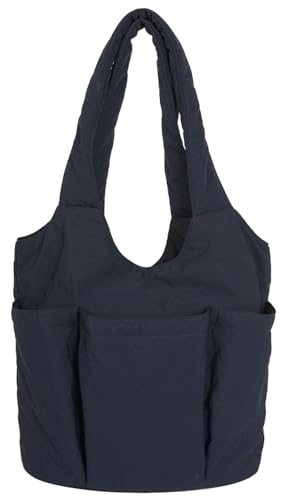 Slouchy Nylon Tote Bag Women Trendy Underarm Shoulder Hobo Bags Multiple Pockets Crossbody Purse Satchel Tote Handbag