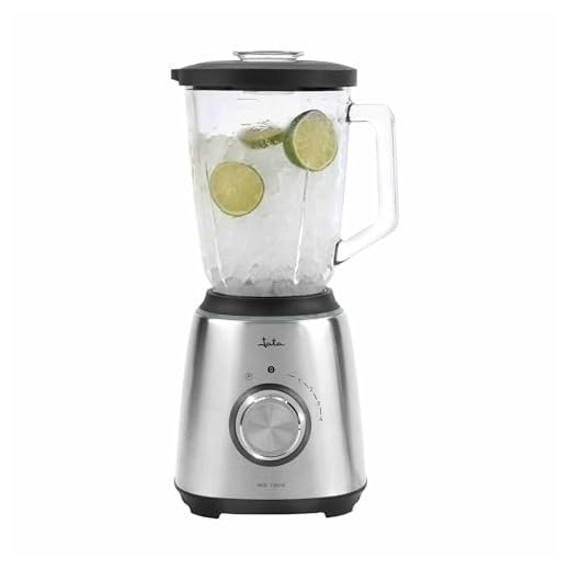 JATA JEBT1243 - Batidora de Vaso. Licuadora 1300 W. 6 Cuchillas de Acero Inox. 1.5 L. 4 Velocidades + Pulse. Pica Hielo. Jarra de Cristal. Motor AC. Antideslizante.