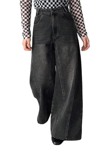 Image of KOTTY Wide Fit Denim Pants - Women's High Rise Wide Leg Comfort