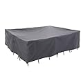 WJ-X3 Extra Large Patio Furniture Set Covers Waterproof, Outdoor Table Cover Heavy Duty, Lawn Sectional Set Cover Anti-Fading, High Wind Resistant & Anti-UV, 180W x 96D x 36H in, Grey