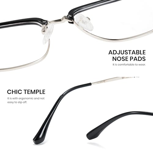 Image of Cyxus Retro Blue Light Glasses Men - Square TR90 Metal Blowline Frame Stylish Trendy for Computer Daily Work 8252