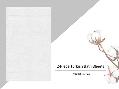 Towel Bazaar Premium Turkish Cotton Super Soft And Absorbent Towels (2-Piece Bath Sheet Towel, White) #TOP3