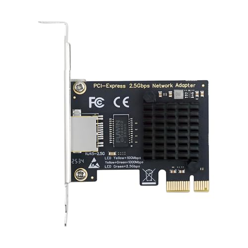 xiwai 2.5Gbps 2500Mbps a PCI Express 1x PCI-E GBE Gigabit 1000Mbps Adaptador de Red Ethernet LAN para Placa Base de Escritorio miniatura 1