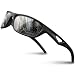 RIVBOS Polarized Sports Sunglasses Driving Glasses Shades for Men TR90 Unbreakable Frame for Cycling Baseball RB831 (Full Black)