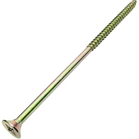 AERZETIX - Juego de 50 - Tornillo para madera - Ø5x120mm - Acero Latón Metal - Cabeza fresada - Huella Cruciforme Pozidriv - Color latón Cover
