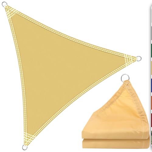Sun Shade Sail 1.5m x 1.5m x 1.5m Triangle Sunscreen Waterproof Awning Canopy, 180g/㎡ Shade Cover UV Block with Free Rope for Outdoors Activities, Garden, Patio, Yard, Party. (Yellow)