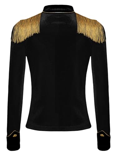 Moily Kids Marching Band Majorette Uniform Boys Girls Long Sleeve Zipper Tassels Velvet Drum Major Jacket Top4