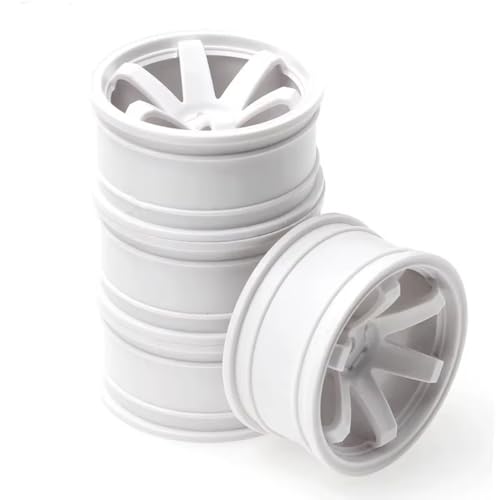 RC�J�[�̃A�b�v�O���[�h For Tamiya For Kyosho For HSP For HPI 1/10 RC �J�[�I�����[�h�h���t�g���[�V���O�J�[�p�v���X�`�b�N�z�C�[�������z�C�[���n�u TE37 4 �� 52 �~�����[�g��(White)