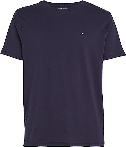 Tommy Hilfiger Herren T-Shirt Kurzarm Rundhalsausschnitt, Blau (Navy Blazer), L – Ansicht 5