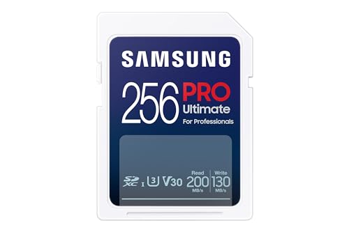 Samsung PRO Ultimate SD card, 256 GB, UHS-I U3, Full HD & 4K UHD, 200 MB/s read, 130 MB/s write, Memory card for smartphone, Drone or action cam, MB-SY256S/WW