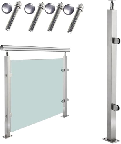Clips de poste de barandilla de vidrio anticaídas para renovar pasamanos de escalera gris 3