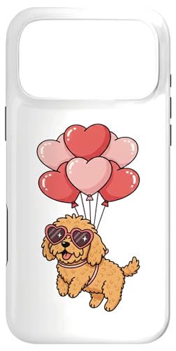 Funny Valentines Day Heart Balloons Goldendoodle Dog Lover �X�}�z�P�[�X iPhone 17 Pro Max �p