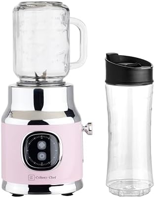 CULINARY CHEF Retro Smoothie Maker Blender with Mason Jar, Perfec...