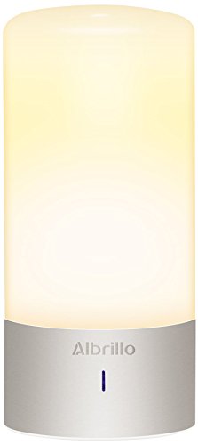 Albrillo Bedside Touch Lamp, Dimmable Nightstand Small Table Lamps With Warm White Light and Color Changing RGB Modes For Bedrooms