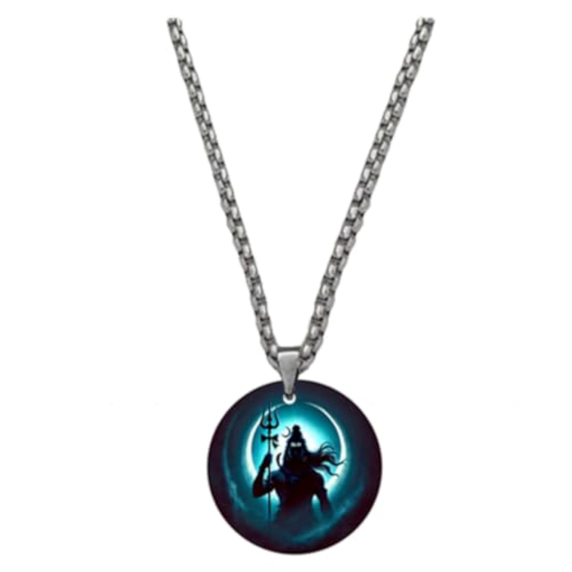 Lord Shiva Shankar Acrylic Pendant Necklace, Spiritual Accessory