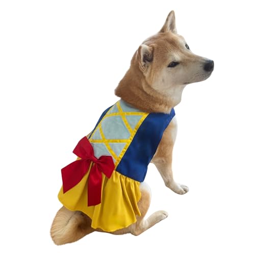 Disfraz capa princesa azul y amarilla para perros talla Large