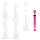 KEAIYYJ- Empty Lip Gloss Tubes Travel Toothpaste Container Lip Balm Containers Refillable Small Squeeze Bottles 10ml 5 Pack