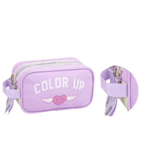 Estojo Duplo Escolar Feminino Color LILÁS