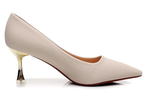 Image of VenusCelia Women's Golden Sun Pump Stiletto Heel Shoe