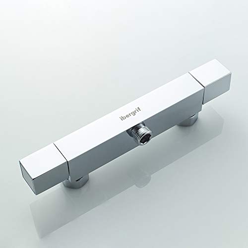 Ibergrif - Eckig Thermostat für Brausebatterie, Duscharmatur Ersatzteile, Verbrühschutz, Chrome – Ansicht 5