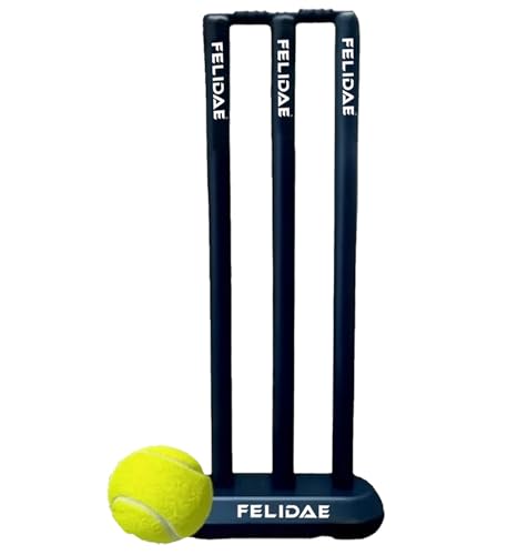 Image of FELIDAE (Size - 3) PRO Orange Kids Plastic Cricket Bat Kit (6 to 12 Years) 1 Tennis Ball / 1 Plastic Bat /Full Wicket Set for Kids