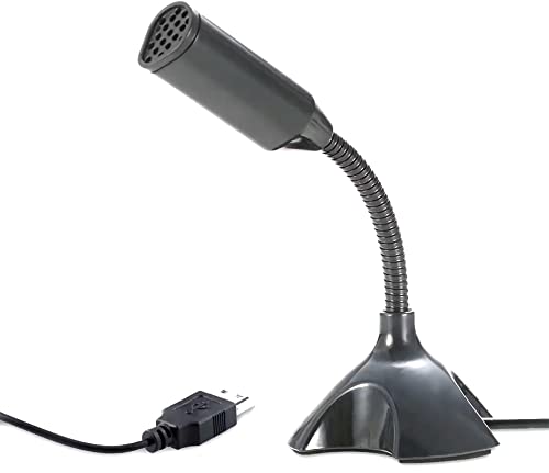 Mini USB Microphone for Desktop Computer and Laptop,Portable USB Condenser Mic With Adjustable Stand,Compatible with PC/Mac,Plug & Play,Ideal for Meeting,Online Class,Games,Remote work(Black) - Thumbnail 3