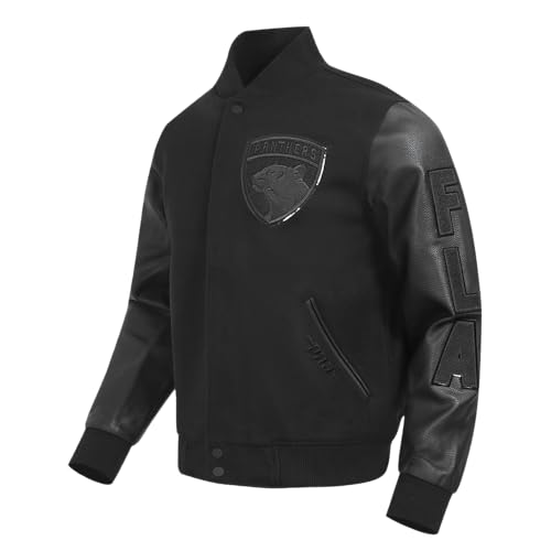 Mens NHL Classic Triple Black Varsity Jacket3